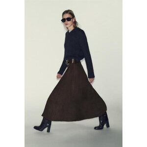 ZARA BELTED MIDI SKIRT